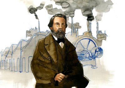 Portrait of Friedrich Engels (1820-1895), German socialist theorist and politician by Alessandro Lonati