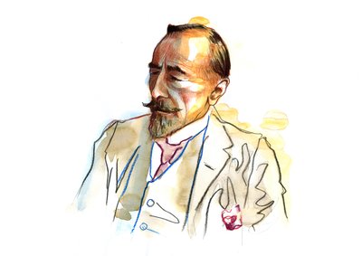 Portrait of English writer Joseph Conrad by Alessandro Lonati