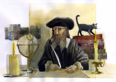 Portrait of Nostradamus (Illustration) by Alessandro Lonati