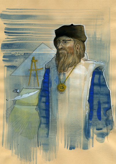Portrait of Michel de Notre Dame (Nostradamus), English astrologer by Alessandro Lonati