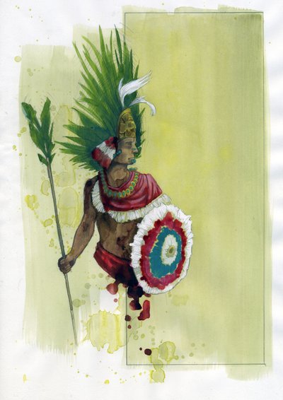 Portrait of Aztec emperor Moctezuma II by Alessandro Lonati