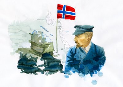 Portrait of Roald Amundsen by Alessandro Lonati