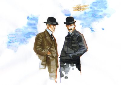 Portrait of Orville and Wilbur Wright by Alessandro Lonati