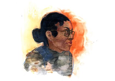 Portrait of Rosa Parks (1913-2005) iconic figure in the fight against racial segregation in the United States by Alessandro Lonati