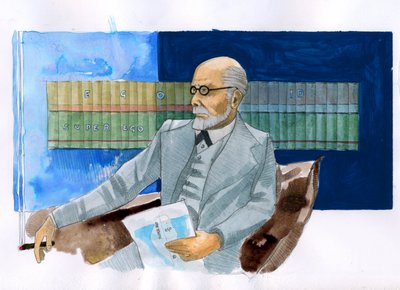 Portrait of Sigmund Freud (Illustration) by Alessandro Lonati