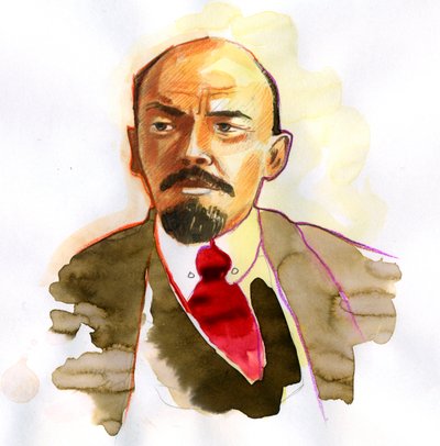 Portrait of Vladimir Lenin (1870-1924), Russian politician and revolutionary by Alessandro Lonati