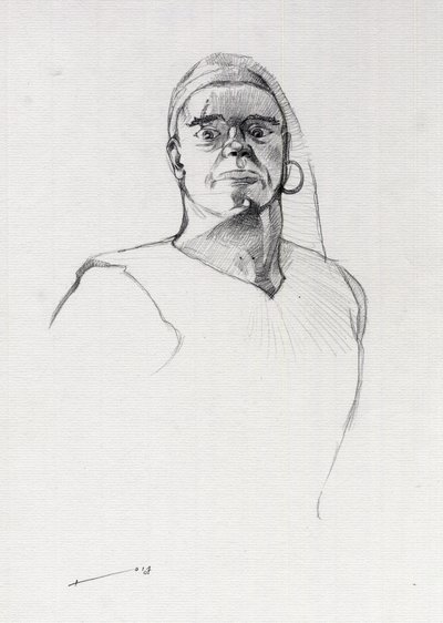 Portrait of a pirate or bust of a sailor by Alessandro Lonati