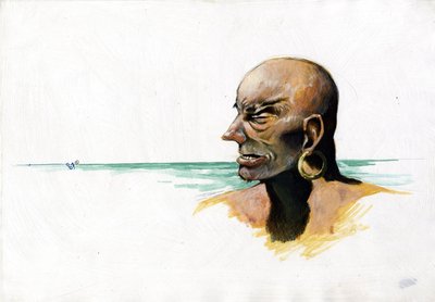 Portrait of a Pirate or Sailor with Sea in the Background by Alessandro Lonati