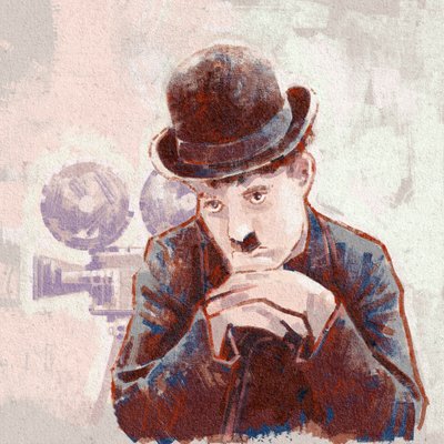 Portrait of Actor and Director Charlie Chaplin by Alessandro Lonati