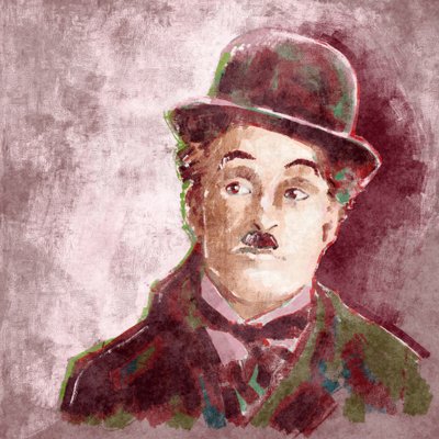 Portrait of actor and director Charlie Chaplin by Alessandro Lonati