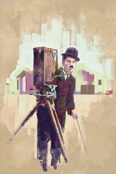 Portrait of actor and director Charlie Chaplin by Alessandro Lonati