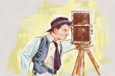 Portrait of Director and Actor Buster Keaton by Alessandro Lonati