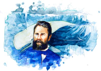 Portrait of the American Writer Herman Melville (1819-1891) by Alessandro Lonati