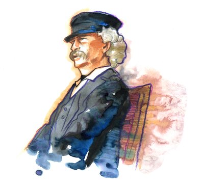 Portrait of Mark Twain by Alessandro Lonati