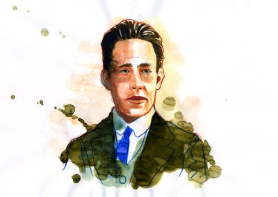 Portrait of Niels Bohr, Danish physicist by Alessandro Lonati
