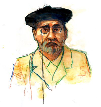 Portrait of the French Writer Emile Zola by Alessandro Lonati