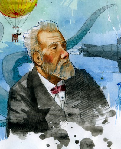 Portrait of Jules Verne by Alessandro Lonati