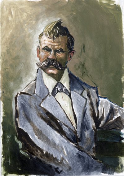 Portrait of Friedrich Nietzsche (1844-1900), German philosopher by Alessandro Lonati