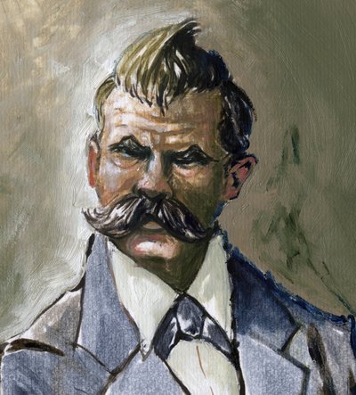 Portrait of the German philosopher Friedrich Nietzsche by Alessandro Lonati