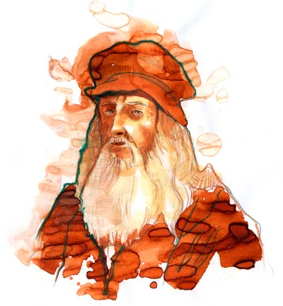 Portrait of Leonardo da Vinci by Alessandro Lonati