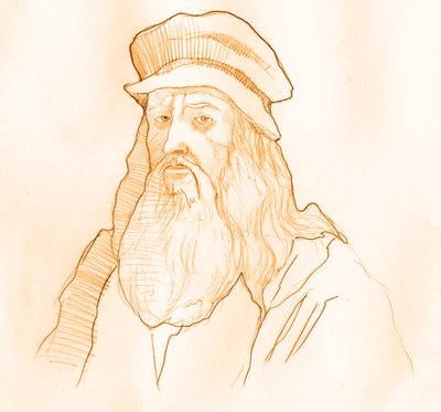 Portrait of Leonardo da Vinci by Alessandro Lonati