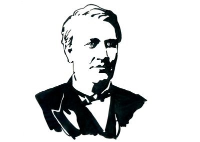 Portrait of Thomas Edison (1847-1931), physicist by Alessandro Lonati