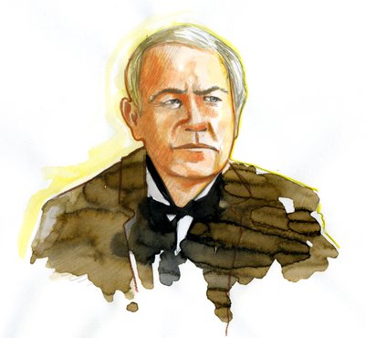 Portrait of Thomas Edison (1847-1931), physicist by Alessandro Lonati