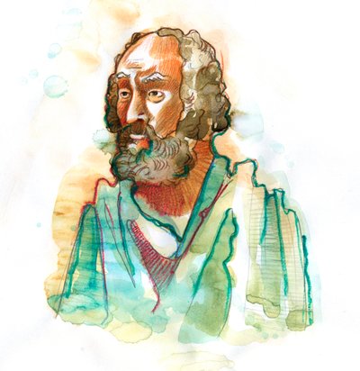 Representation of the Greek poet Homer (8th century BC) by Alessandro Lonati