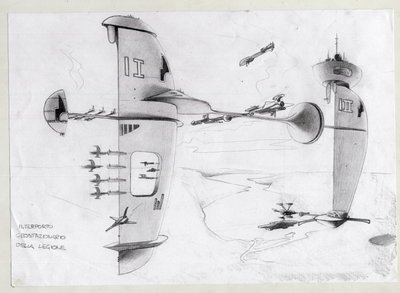 Science fiction illustration: space base in the universe with ships by Alessandro Lonati