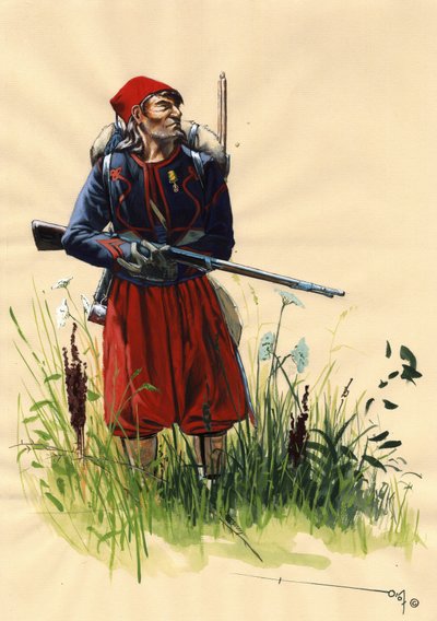 Second Empire: Zouave soldier of the French army of Napoleon III during the Italian campaign in 1859 by Alessandro Lonati