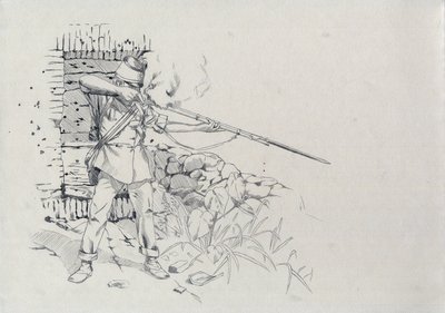Second Empire: infantryman shooting, soldier of the Austrian army, Austro-Hungarian by Alessandro Lonati