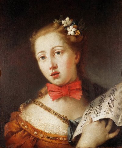 Portrait of a Young Singer by Alessandro Longhi