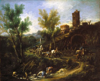 Landscape With Gypsies And Washerwomen by Alessandro Magnasco