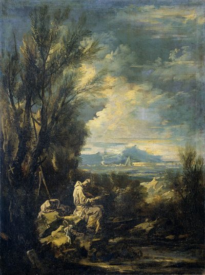 Landscape with Saint Bruno by Alessandro Magnasco