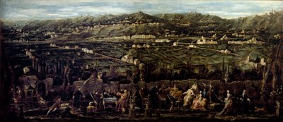 Living Room in an Outdoor Garden of Albaro Mondanites by Alessandro Magnasco
