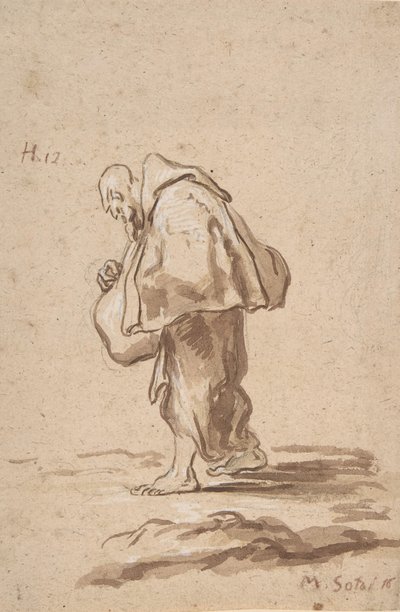 Standing Pilgrim Friar by Alessandro Magnasco
