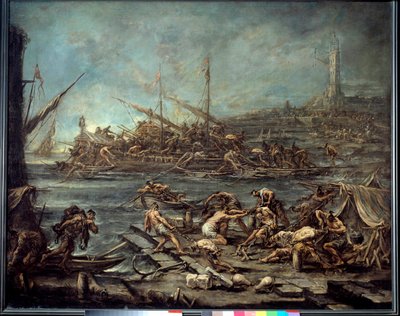 The Boarding of the Galerians in the Port of Genoa by Alessandro Magnasco