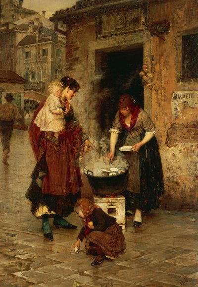 Clam seller in Venice by Alessandro Milesi