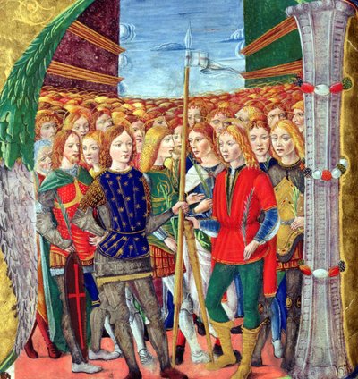 Historiated initial N depicting St. Maurice and the Theban Legion, Lombardy School, c.1499-1511 by Alessandro Pampurino