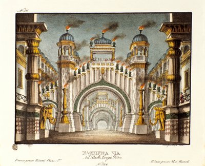 A Temple at the Time of Genghis Khan. Scenography for the Ballet 