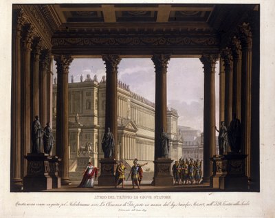 Scenography by Alessandro Sanquirico for The Clemence of Tito by Wolfgang Amadeus Mozart at La Scala in Milan in 1819 by Alessandro Sanquirico