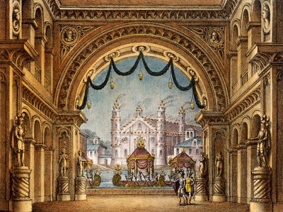 Set Design by Alessandro Sanquirico for La Straniera (The Stranger Woman), Opera by Vincenzo Bellini by Alessandro Sanquirico