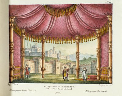 The Pavilion of Muhammad (Act II) Scenography for the performance at the Teatro alla Scala in Milan in 1829 of the opera 