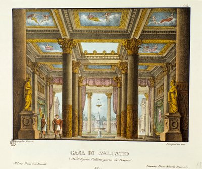 View of the House of Salustio. Scenography for the representation of Giovanni Pacini