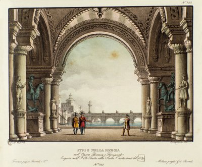 View of the Hall of the Royal Palace Scenography for the Representation in 1829 of the Opera 