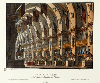 View of the Large Weapons Room. Scenography for the Opera 