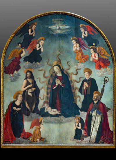 Madonna and Child with Saints by Alessio & Scheggini Michele da Larciano (known as Graffione) (1470 85) Baldovinetti