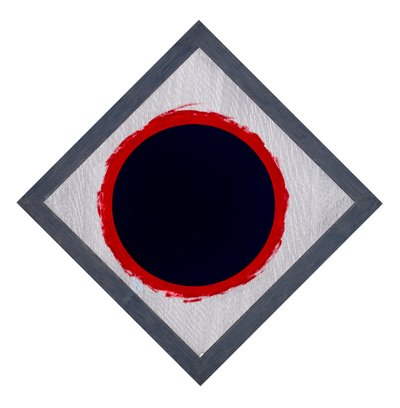 Circle Blue on Red Diamond by Alex Dunn