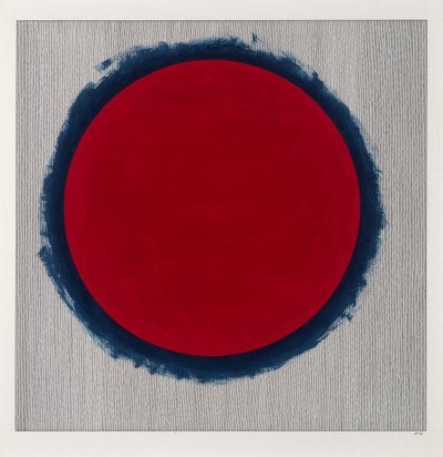 Circle Red on Blue, 2022 by Alex Dunn