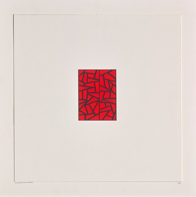 Red Bits on White by Alex Dunn